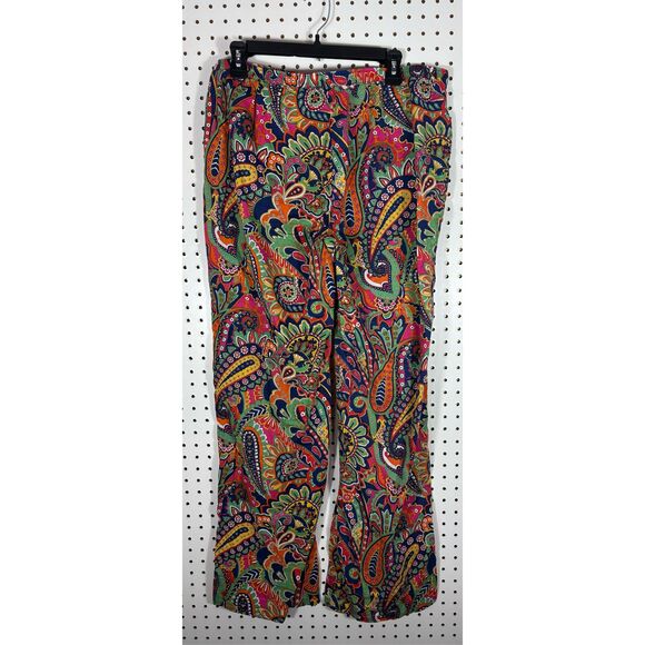 Vera Bradley Bright Colorful Paisley Floral Drawstring Elastic Waist Lounge Pant - Picture 2 of 9